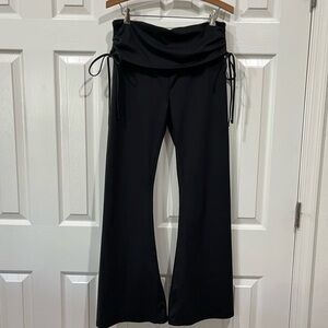 PAC 1980 Whisper Active Cinched Fold-over Flare Yoga Pants Size M